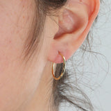 14k Yellow Gold Faceted Hoop Earrings