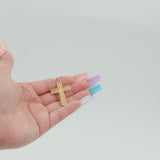 10k Two-tone Gold Crucifix Pendant with Cubic Zirconia