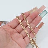 14k Yellow Gold 24 inch Mariner Link Chain