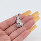 14k White Gold & Topaz Buddha Pendant