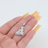14k White Gold & Topaz Buddha Pendant