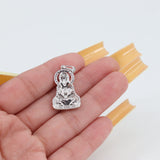 14k White Gold & Topaz Buddha Pendant