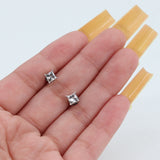 14k White Gold Princess Cut Diamond Stud Earrings