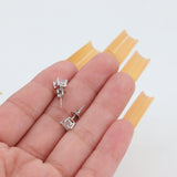 14k White Gold Princess Cut Diamond Stud Earrings