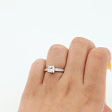 14k White Gold Solitaire 1ct Princess Cut Diamond Ring