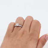 14k White Gold Solitaire 1ct Princess Cut Diamond Ring