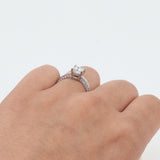 14k White Gold Solitaire 1ct Princess Cut Diamond Ring
