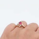 10k Yellow Gold Marquise Ruby And Diamond Cocktail Ring