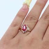 10k Yellow Gold Marquise Ruby And Diamond Cocktail Ring
