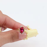 10k Yellow Gold Marquise Ruby And Diamond Cocktail Ring