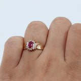 10k Yellow Gold Oval Ruby Cocktail Ring