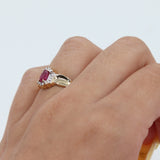 10k Yellow Gold Oval Ruby Cocktail Ring