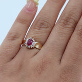 10k Yellow Gold Oval Ruby Cocktail Ring