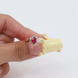 10k Yellow Gold Oval Ruby Cocktail Ring