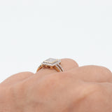 10k Yellow Gold Rectangle Cluster Diamond Ring
