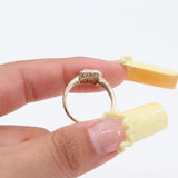10k Yellow Gold Rectangle Cluster Diamond Ring