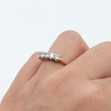 14k Yellow Gold Quintuple Set Diamond Ring