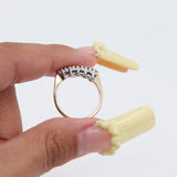 14k Yellow Gold Quintuple Set Diamond Ring