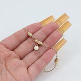 14k Yellow Gold Tapered Oval Beaded Bracelet