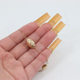 14k Yellow Gold Tapered Oval Beaded Bracelet