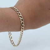10k Yellow Diamond Cut Gold 8” Curb Bracelet