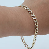 10k Yellow Diamond Cut Gold 8” Curb Bracelet