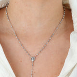 14k White Gold 17” Rosary