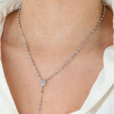 14k White Gold 17” Rosary