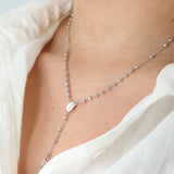 14k White Gold 17” Rosary