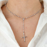 14k White Gold 17” Rosary