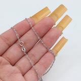 14k White Gold 16” Rope Chain Necklace with Quartz Drop Pendant