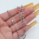 14k White Gold 17” Rosary