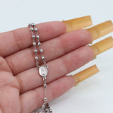 14k White Gold 17” Rosary