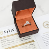 18K White Gold Diamond Solitaire Accents Engagement Ring With GIA Certificate