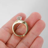 18k Yellow Gold Solitaire with Channel set Princess Cut Enhancer Ring