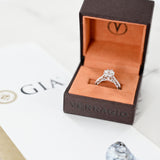 18K White Gold Diamond Solitaire Accents Engagement Ring With GIA Certificate