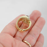 18k Yellow Gold Solitaire with Channel set Princess Cut Enhancer Ring