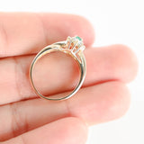 10K Yellow Gold Natural Emerald And Diamond Cocktail Ring 0.52Ctw