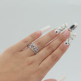 Ladies 14k White Gold Diamond Fashion Ring