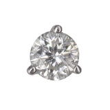 18K White Gold Genuine Natural Diamond Round Single Stud Earring