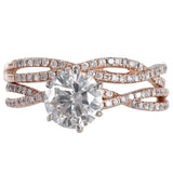 14K Rose Gold Diamond Solitaire Engagement Wedding Band Ring