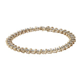 10K Yellow Gold Salt And Pepper Diamond S Link Tennis Bracelet 1.90Ctw