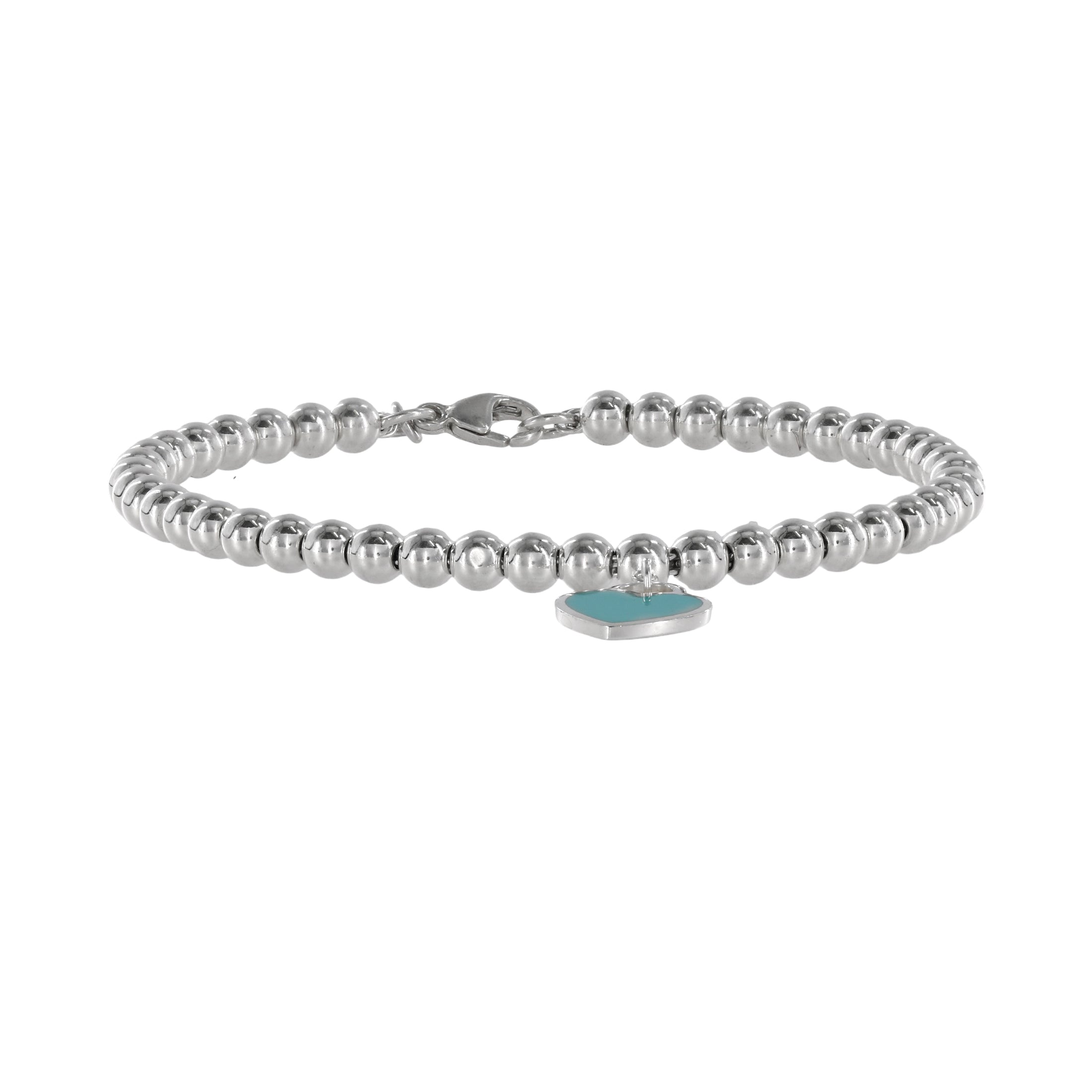 Tiffany Co Silver Heart Tag Bead Bracelet –