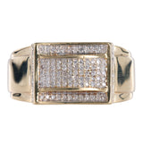 10K Yellow Gold Diamond Cluster Pove Setting Diamond Ring 0.26Ctw