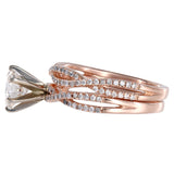 14K Rose Gold Diamond Solitaire Engagement Wedding Band Ring