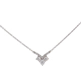 10K White Solid Gold 3 Diamond Pendant Dainty Beautiful Necklace For Her
