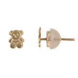 10k Yellow solid gold teddy bear studs earrings