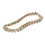 10K Yellow Gold Salt And Pepper Diamond S Link Tennis Bracelet 1.90Ctw
