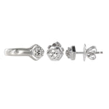 14k White Gold Diamond Hexagonal Motif Ring and Earring Jewelry Set