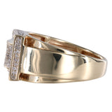 10K Yellow Gold Diamond Cluster Pove Setting Diamond Ring 0.26Ctw